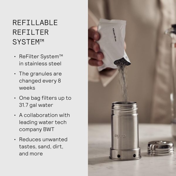 Aarke Water Filter Pitcher Glass Stainless Steel Purifier-2