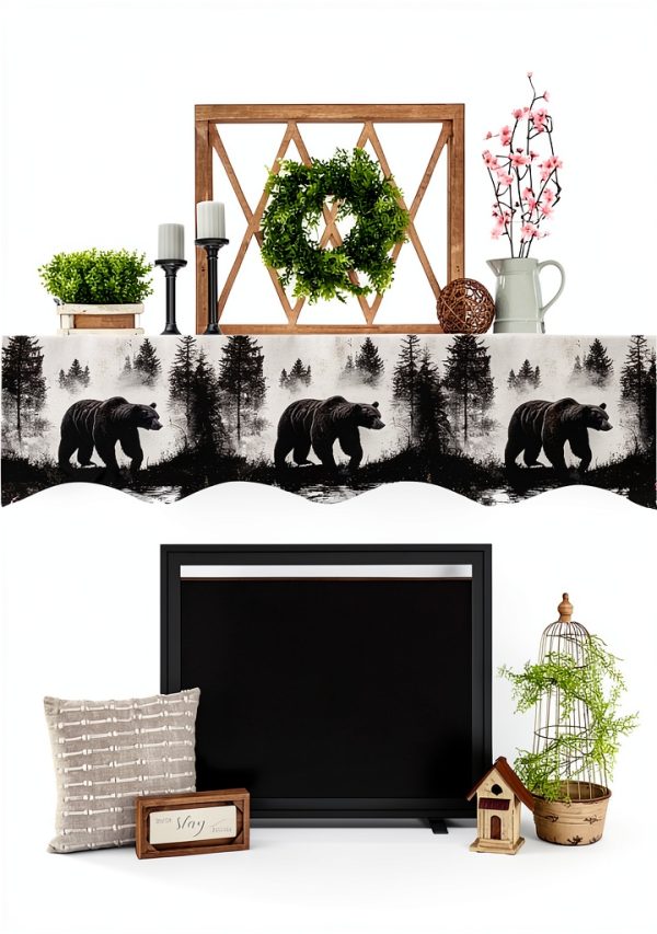 Fireplace Mantel Scarf Lsrtoss Polyester 70x17-2