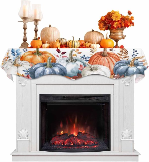 Victoroes Thanksgiving Fireplace Mantel Scarf Polyester Fall-0