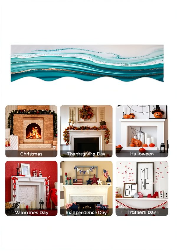 Liajuuhlgas Mantle Scarf Polyester Fireplace Decor Home-5