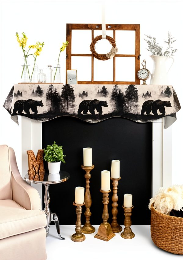 Fireplace Mantel Scarf Lsrtoss Polyester 70x17-3