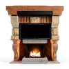 Fireplace Mantel Shield Otoolling Iron Rustic-4