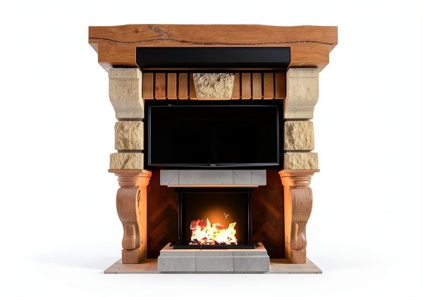 Fireplace Mantel Shield Otoolling Iron Rustic-4