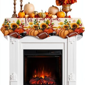 Fall Mantel Scarf DecorLovee Polyester Decor-0