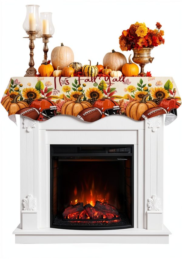 Fall Mantel Scarf DecorLovee Polyester Decor-0