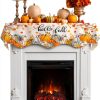 QueenKer Fireplace Scarf 100% Polyester Country Rustic-0