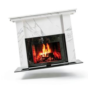 ezflame Portable Fireplace Surround Marble Finish-0