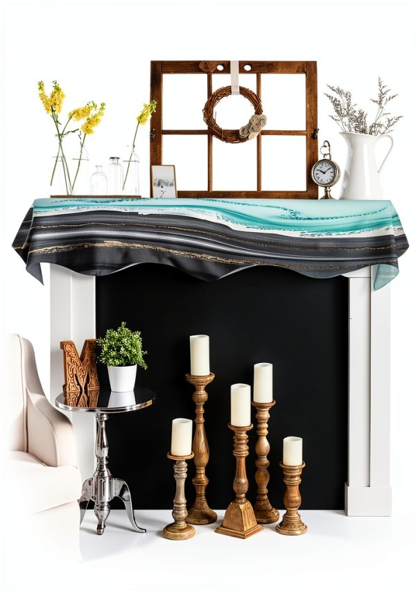 Liajuuhlgas Mantle Scarf Polyester Fireplace Decor Home-3