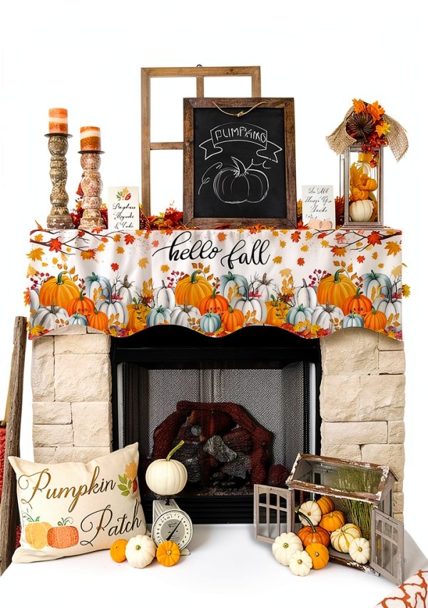 QueenKer Fireplace Scarf 100% Polyester Country Rustic-3
