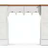 Timechee Fireplace Mantel White Mid Century Wood-8