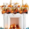 Fall Mantel Scarf DecorLovee Polyester Decor-1