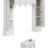 Timechee Fireplace Mantel White Mid Century Wood-1
