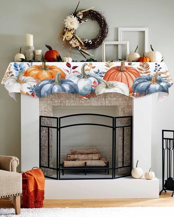 Victoroes Thanksgiving Fireplace Mantel Scarf Polyester Fall-4