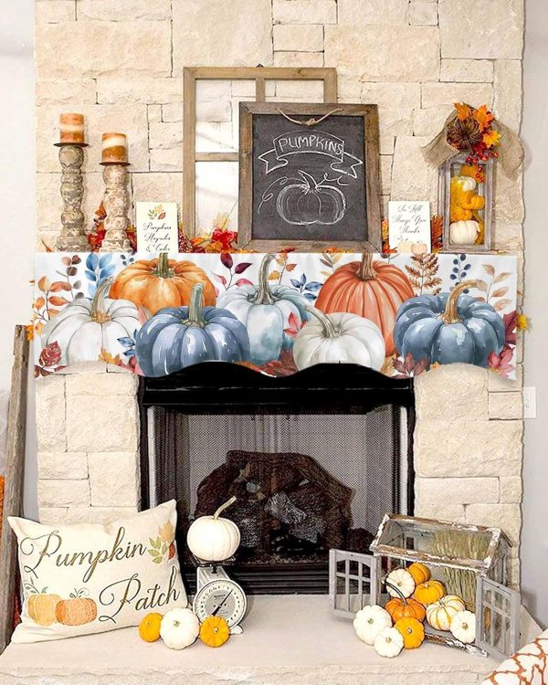 Victoroes Thanksgiving Fireplace Mantel Scarf Polyester Fall-3