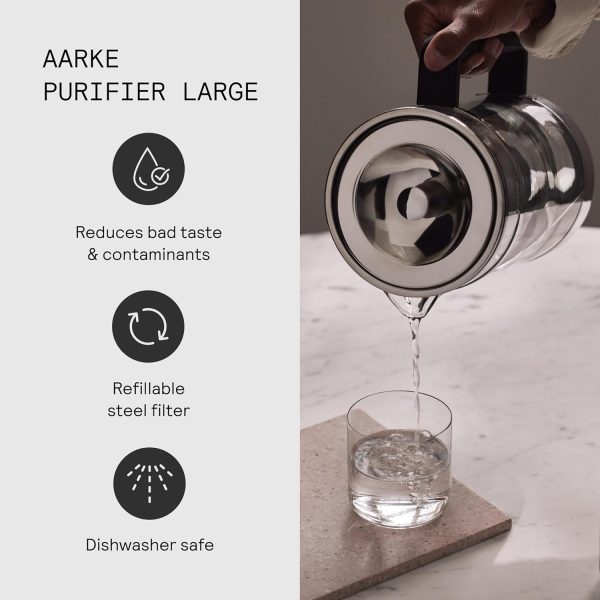 Aarke Water Filter Pitcher Glass Stainless Steel Purifier-4