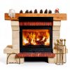 Fireplace Mantel Shield Otoolling Iron Rustic-2