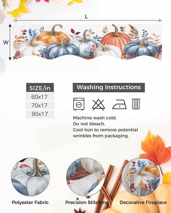 Victoroes Thanksgiving Fireplace Mantel Scarf Polyester Fall-5