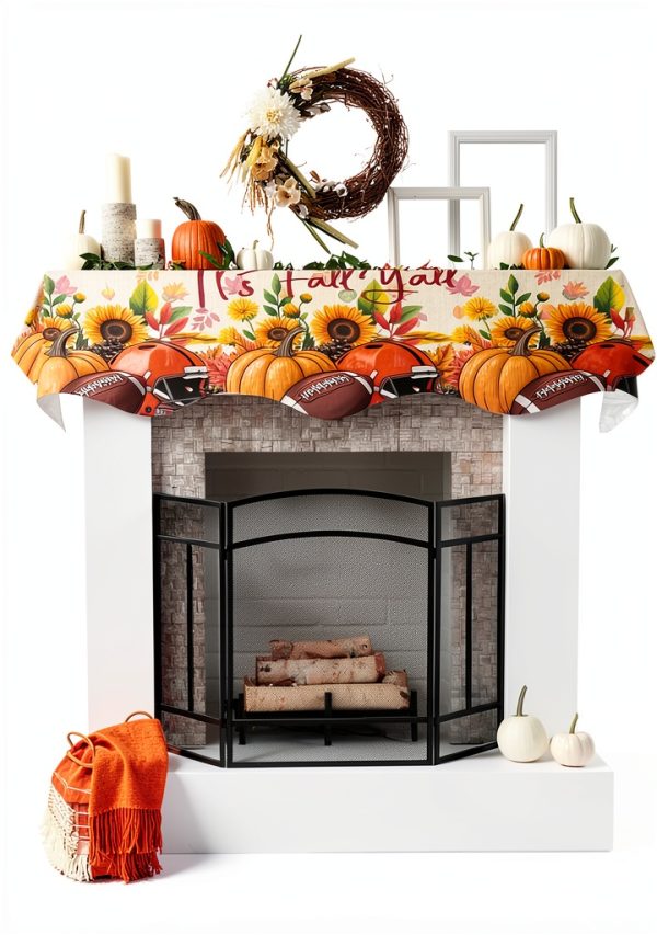 Fall Mantel Scarf DecorLovee Polyester Decor-4