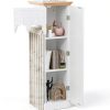 Timechee Fireplace Mantel White Mid Century Wood-5
