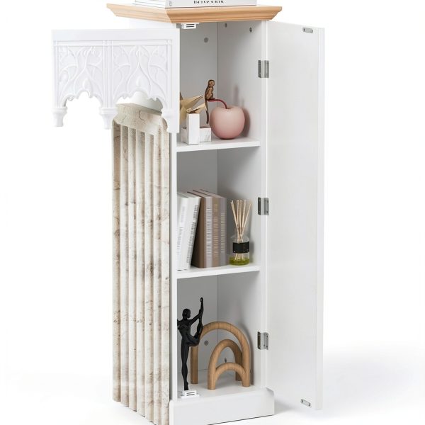 Timechee Fireplace Mantel White Mid Century Wood-5