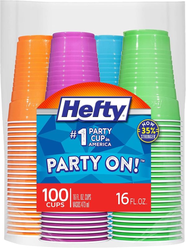 Hefty Disposable Party Cups Assorted Colors 16 Ounce-0