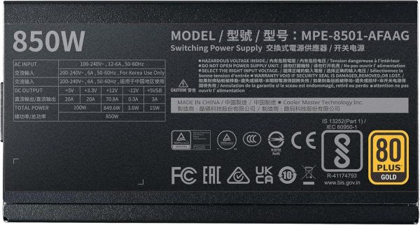 Cooler Master MWE Gold 850 V2 Power Supply-12