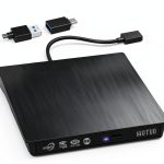 YOTUO External USB‑C CD/DVD Drive Black IDD029 Dual Port High Speed-0
