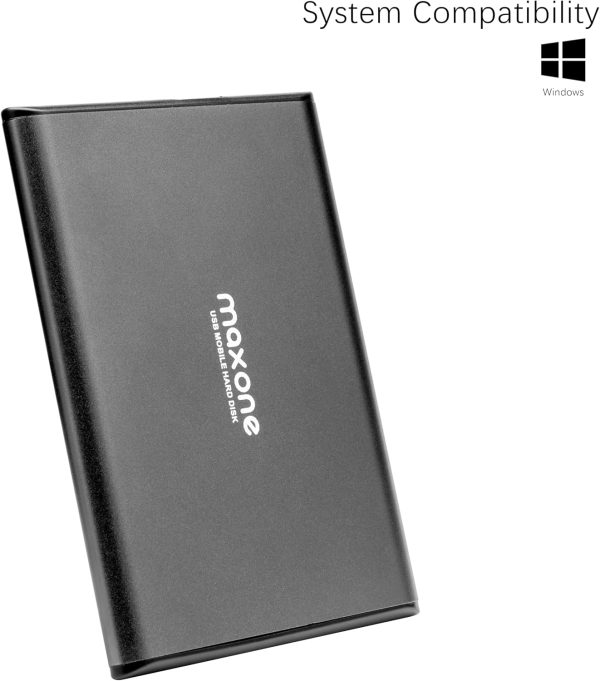 Maxone Ultra Slim 1TB External Hard Drive Charcoal Grey USB 3.0-1