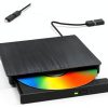 Laurensory Portable CD/DVD Burner Drive Black USB 3.0 High Speed-0