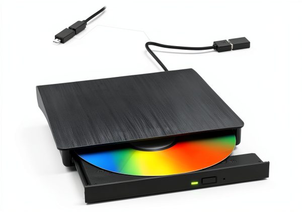 Laurensory Portable CD/DVD Burner Drive Black USB 3.0 High Speed-0
