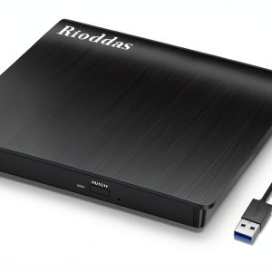 USB CD/DVD Drive Rioddas BT638 Dual Port USB‑A/USB‑C 3.0 External-0