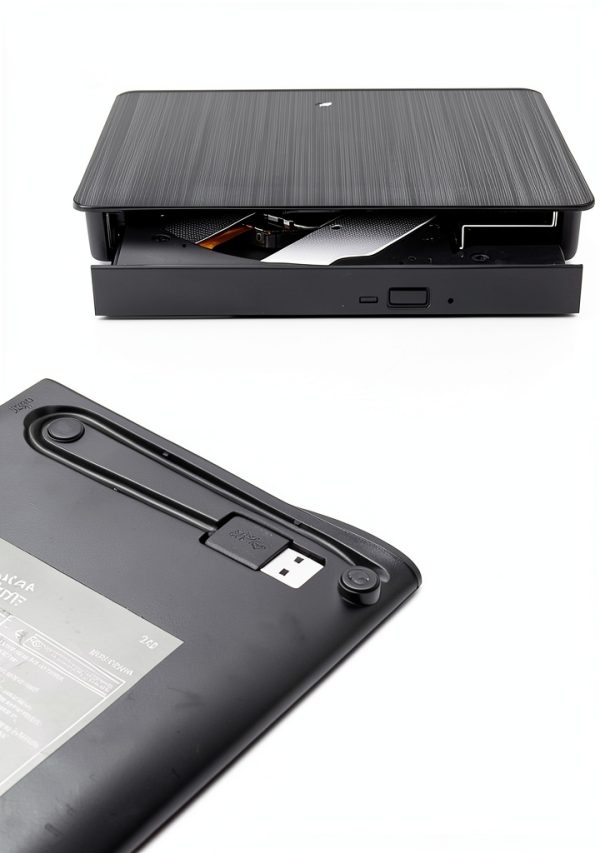 Laurensory Portable CD/DVD Burner Drive Black USB 3.0 High Speed-7