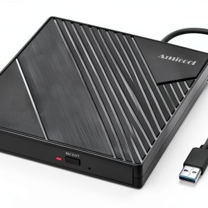External DVD Drive Amicool A11 Black Slim Portable USB C Model-0