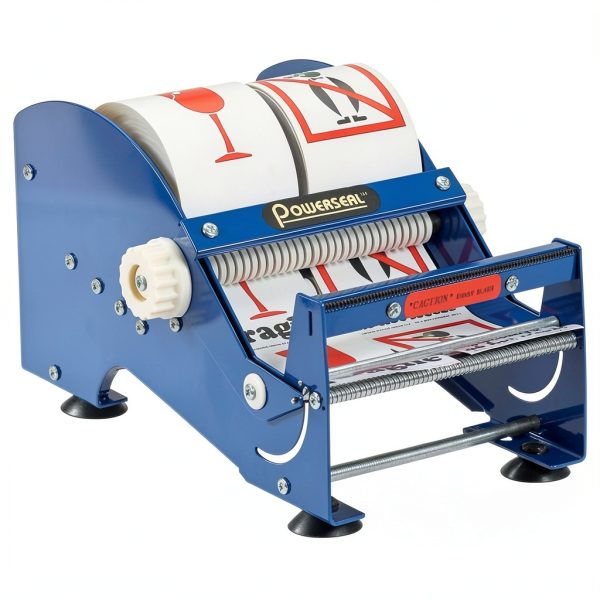 Aviditi SL9506 Steel Manual Table Top Label Dispenser 1" Core Blue 6in-1