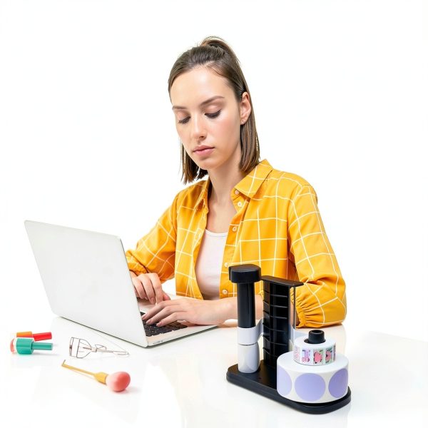 Manual Label Sticker Roll Dispenser owfccla Adjustable Tabletop-1