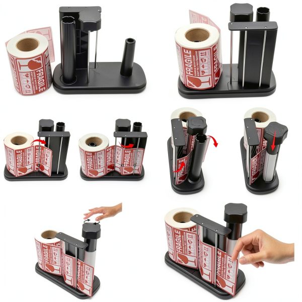 Manual Label Sticker Roll Dispenser owfccla Adjustable Tabletop-4