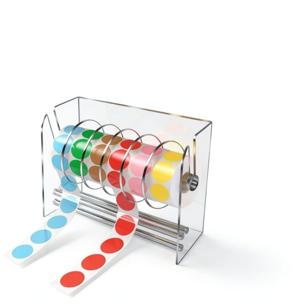 Label Dispenser KIYTARBOO Acrylic 6-Disc Roll Holder for Office-2