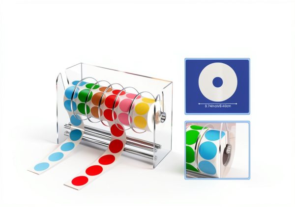 Label Dispenser KIYTARBOO Acrylic 6-Disc Roll Holder for Office-1