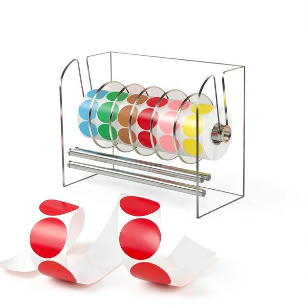 Label Dispenser KIYTARBOO Acrylic 6-Disc Roll Holder for Office-6