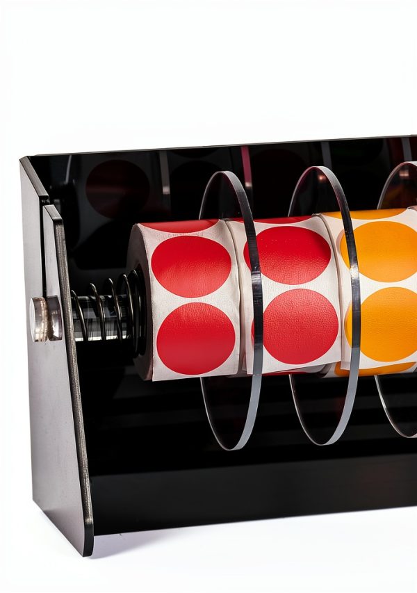 Roll Label Dispenser for Sticker Labels | Thick Durable Acrylic Sticker Roll Holder with Anti-Slip Feet and Spacer Springs-2