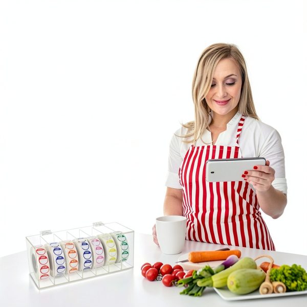 Acrylic Day of The Week Covered Label Dispenser 7-Slot Dispenser Day of The Week Label Dispenser Wall Mount Sticker Roll Dispenser for 1",3/4"Day of The Week Stickers 1 Inch Label Dispenser (No Label)-5