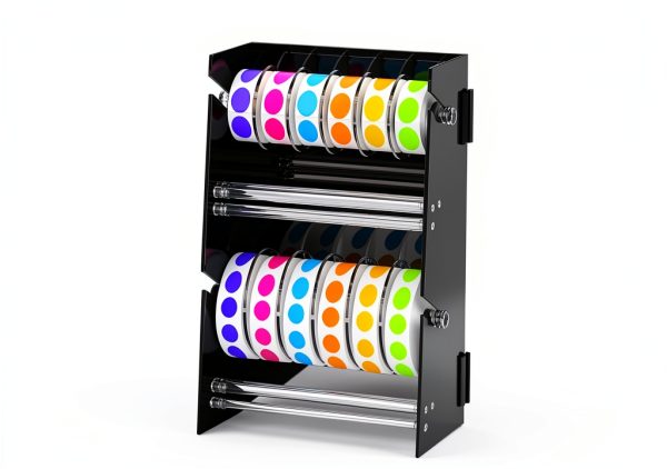 Acrylic Sticker Roll Dispenser Derkerry Double Layer for 12 Rolls-3