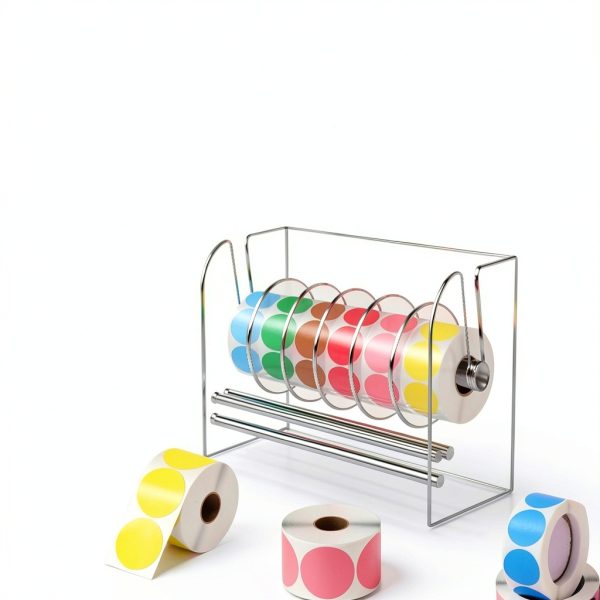 Label Dispenser KIYTARBOO Acrylic 6-Disc Roll Holder for Office-5