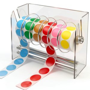 Label Dispenser KIYTARBOO Acrylic 6-Disc Roll Holder for Office-0