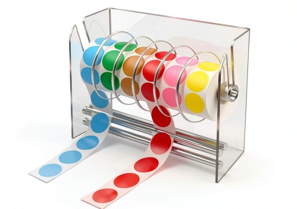 Label Dispenser KIYTARBOO Acrylic 6-Disc Roll Holder for Office-0