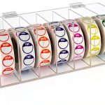 Acrylic Day of The Week Covered Label Dispenser 7-Slot Dispenser Day of The Week Label Dispenser Wall Mount Sticker Roll Dispenser for 1",3/4"Day of The Week Stickers 1 Inch Label Dispenser (No Label)-0