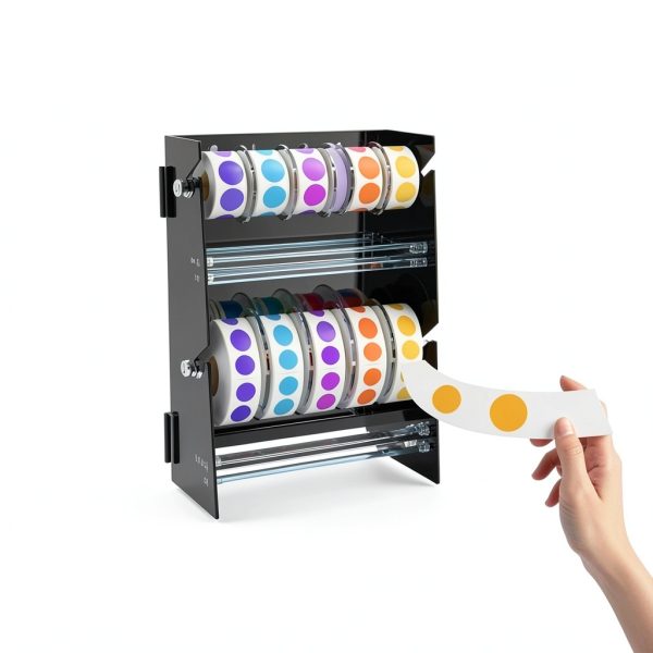 Acrylic Sticker Roll Dispenser Derkerry Double Layer for 12 Rolls-4
